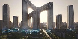 扎哈事务所垂直都市项目｜武汉华中科学生态城，建筑呈现“山水湖城”形态